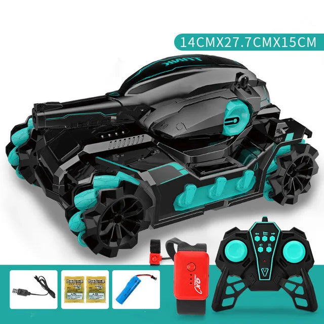 2,4G bomba de agua RC tanque RC coche luz música dispara juguetes para niños vehículo rastreado Control remoto tanques de guerra tanques de radiocontrol 