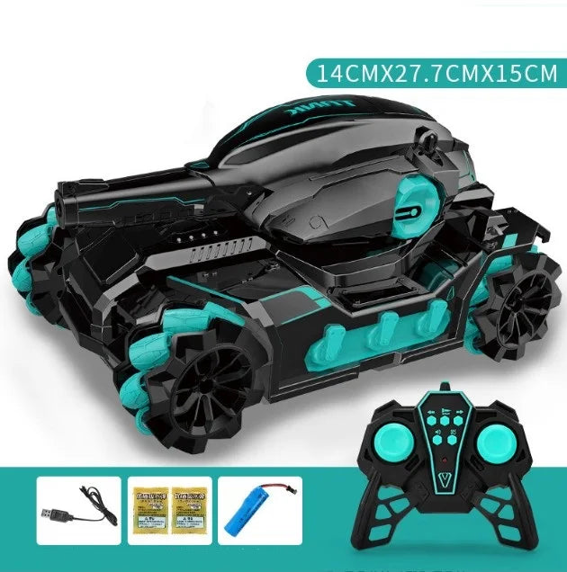 2,4G bomba de agua RC tanque RC coche luz música dispara juguetes para niños vehículo rastreado Control remoto tanques de guerra tanques de radiocontrol 