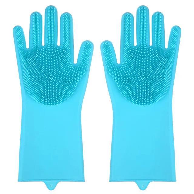 Guantes de limpieza para mascotas, guante de champú para baño de perros y gatos, limpiador mágico para lavavajillas, esponja, guante para quitar el pelo de silicona 