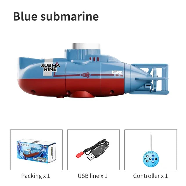 Mini RC Submarine 0.1m/s Speed Remote Control Boat Waterproof Diving Toy Simulation Model Gift for Kids Boys Girls