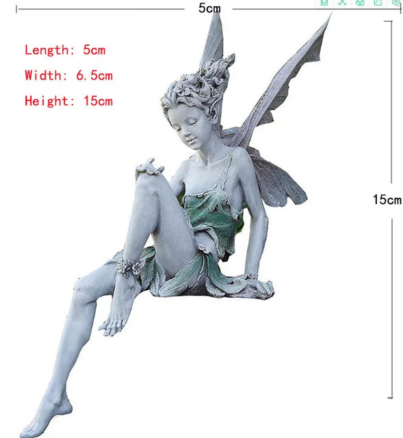 Flower Fairy Statue Ornament Figurines With Wings Outdoor Garden Resin Craft Landscaping Yard Decoration Fast Delivery