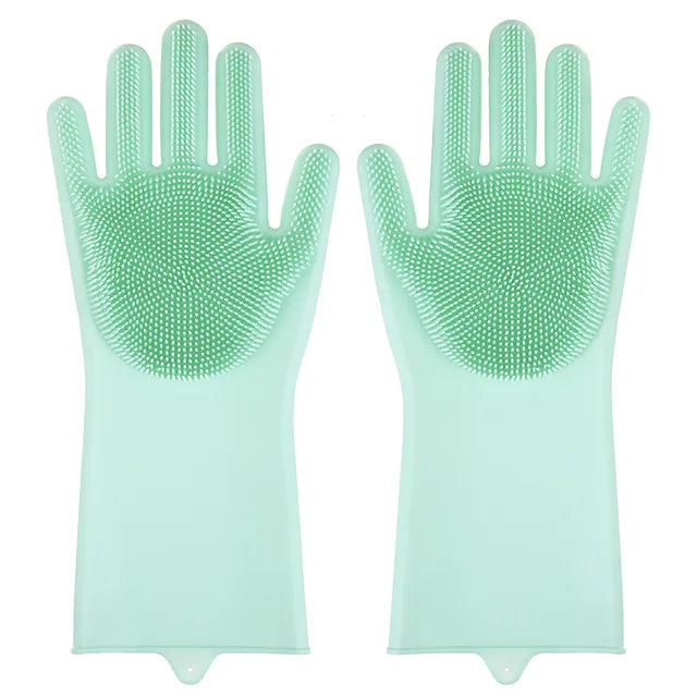 Guantes de limpieza para mascotas, guante de champú para baño de perros y gatos, limpiador mágico para lavavajillas, esponja, guante para quitar el pelo de silicona 