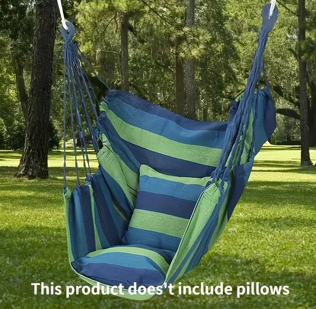 1pc Folding Hammock, Anti Rollover And Anti Slip，Outdoor Hammock Chair, Canvas Leisure Swing Chair, No Pillow Or Cushion,