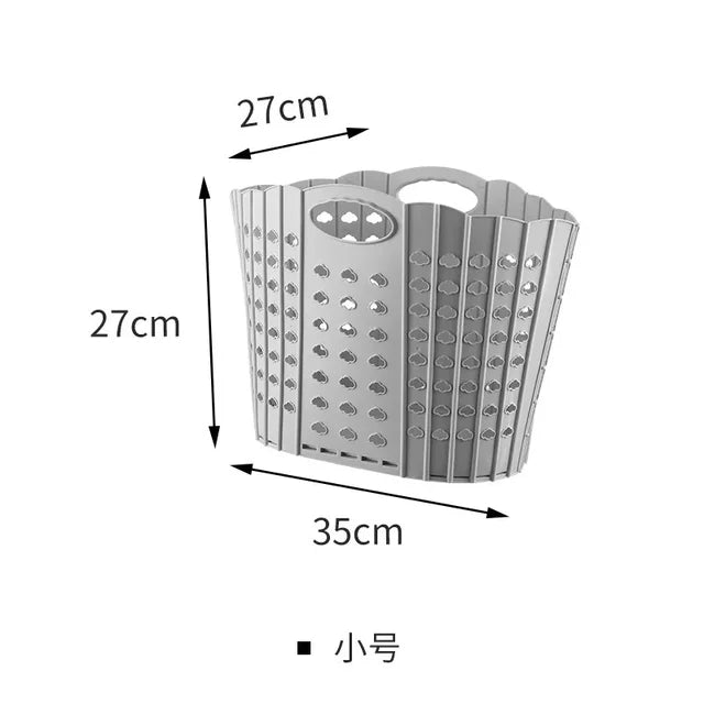 Cestas de lavandería plegables de plástico, almacenamiento de cocina para baño, Camping, supermercado y maletero de coche, 1/2/4 Uds. 