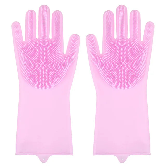 Guantes de limpieza para mascotas, guante de champú para baño de perros y gatos, limpiador mágico para lavavajillas, esponja, guante para quitar el pelo de silicona 