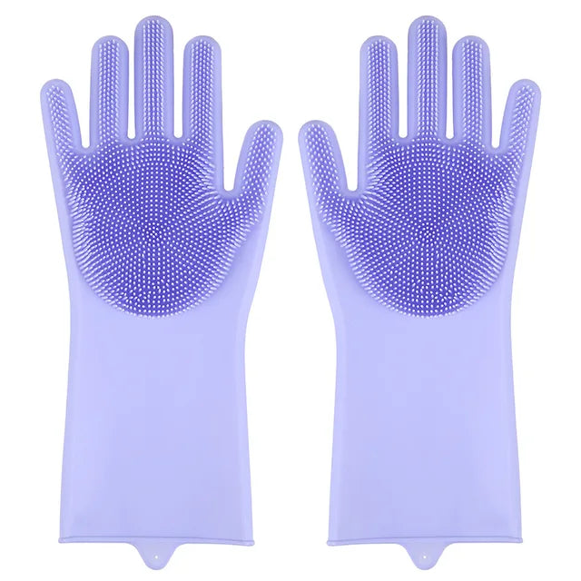 Guantes de limpieza para mascotas, guante de champú para baño de perros y gatos, limpiador mágico para lavavajillas, esponja, guante para quitar el pelo de silicona 