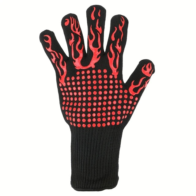 One Piece BBQ Gloves High Temperature Resistance Oven Mitts 500 800 Degrees Fireproof Barbecue Heat Insulation Microwave Gloves