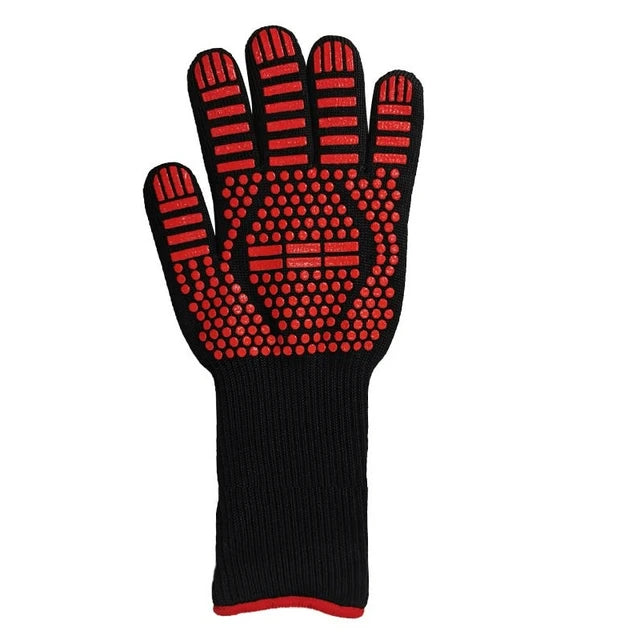 One Piece BBQ Gloves High Temperature Resistance Oven Mitts 500 800 Degrees Fireproof Barbecue Heat Insulation Microwave Gloves