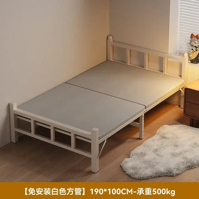 Cama plegable para dormitorio, Cama de hierro de lujo, ahorro de espacio, diseño de playa para viajes, Hospital, Tatami individual moderno, Cama segura para bebé, muebles de exterior 