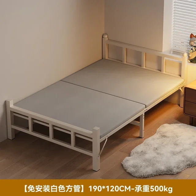 Cama plegable para dormitorio, Cama de hierro de lujo, ahorro de espacio, diseño de playa para viajes, Hospital, Tatami individual moderno, Cama segura para bebé, muebles de exterior 