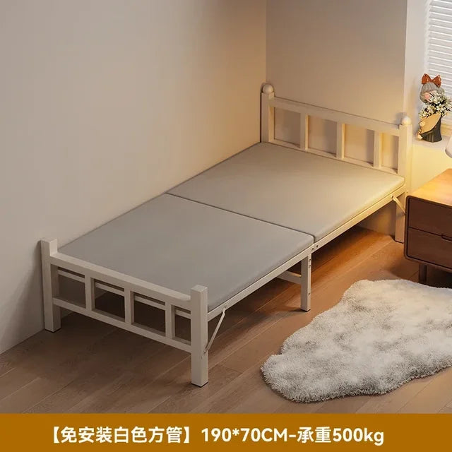 Cama plegable para dormitorio, Cama de hierro de lujo, ahorro de espacio, diseño de playa para viajes, Hospital, Tatami individual moderno, Cama segura para bebé, muebles de exterior 