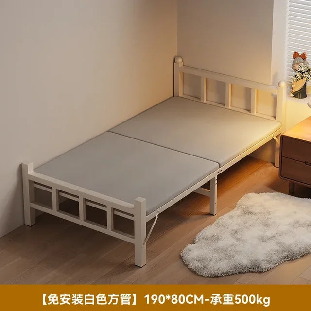 Cama plegable para dormitorio, Cama de hierro de lujo, ahorro de espacio, diseño de playa para viajes, Hospital, Tatami individual moderno, Cama segura para bebé, muebles de exterior 