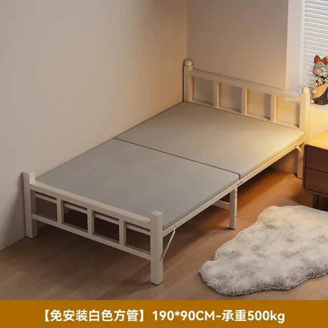 Cama plegable para dormitorio, Cama de hierro de lujo, ahorro de espacio, diseño de playa para viajes, Hospital, Tatami individual moderno, Cama segura para bebé, muebles de exterior 