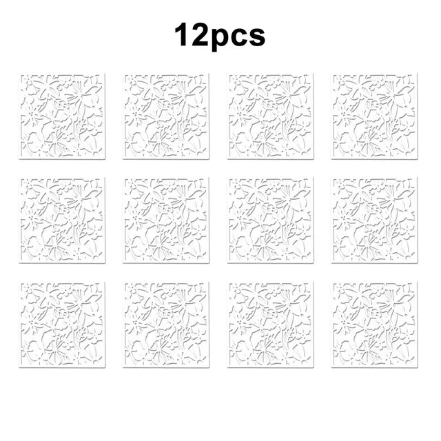 12 件装悬挂式房间隔断 40x40CM 塑料镂空屏风窗帘板 防水隔断 适用于家庭酒店 DIY 装饰