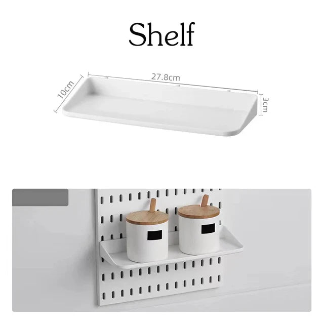 Nordic Style Pegboard and Accessories Storage Case DIY No Drill Shelves Wall Mount Desktop Organizer