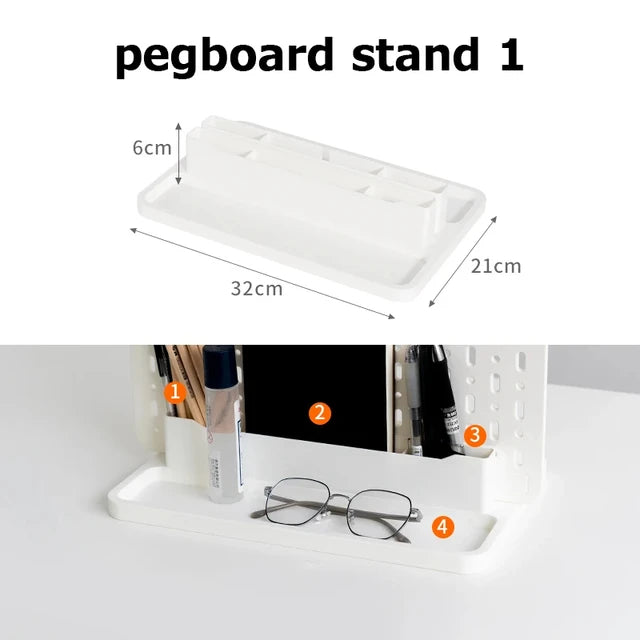 Nordic Style Pegboard and Accessories Storage Case DIY No Drill Shelves Wall Mount Desktop Organizer