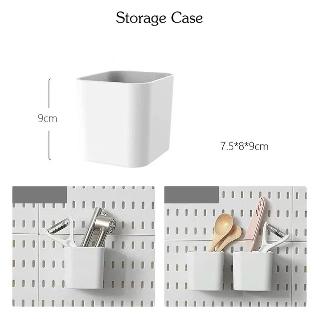 Nordic Style Pegboard and Accessories Storage Case DIY No Drill Shelves Wall Mount Desktop Organizer