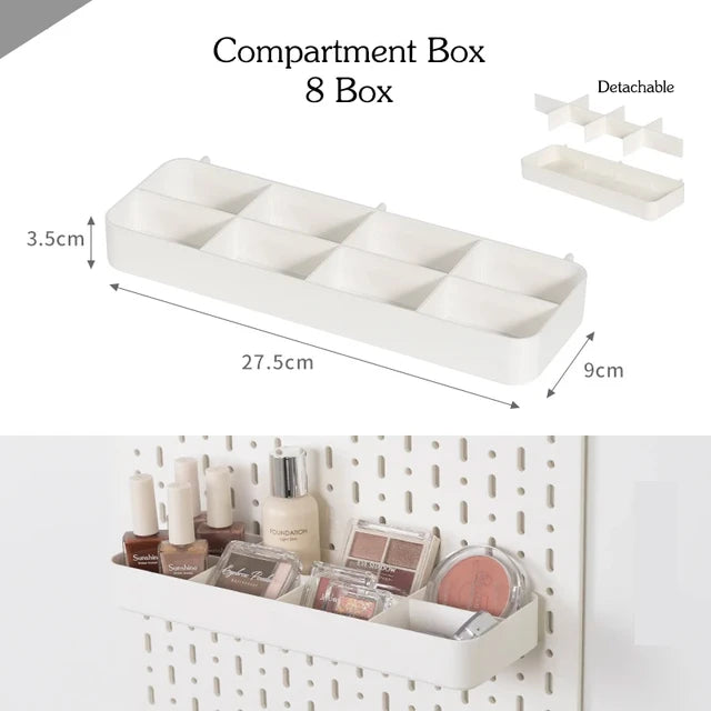 Nordic Style Pegboard and Accessories Storage Case DIY No Drill Shelves Wall Mount Desktop Organizer