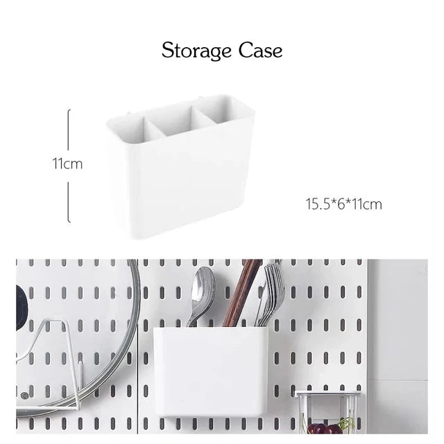 Nordic Style Pegboard and Accessories Storage Case DIY No Drill Shelves Wall Mount Desktop Organizer