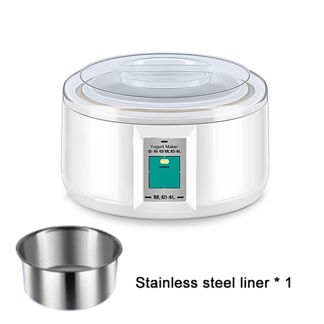 1.5L Electric Yogurt Maker Fermenter Automatic Multifunction Stainless Steel Liner Natto Rice Wine Pickle Machine 7 Yoghurt Cups